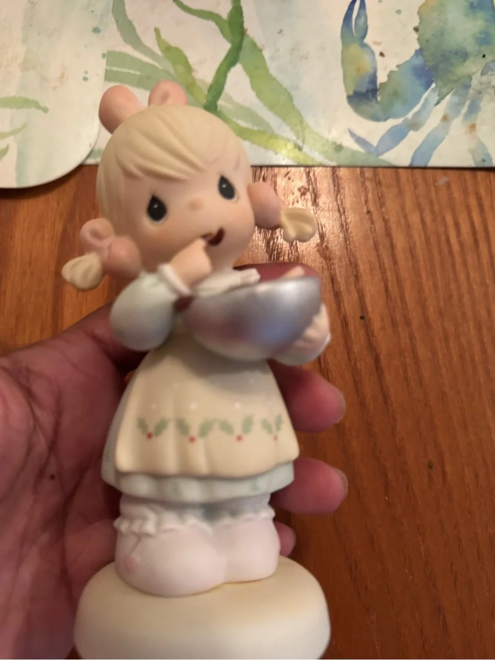 Precious Moments Cream & Pink Porcelain Baker Figurine